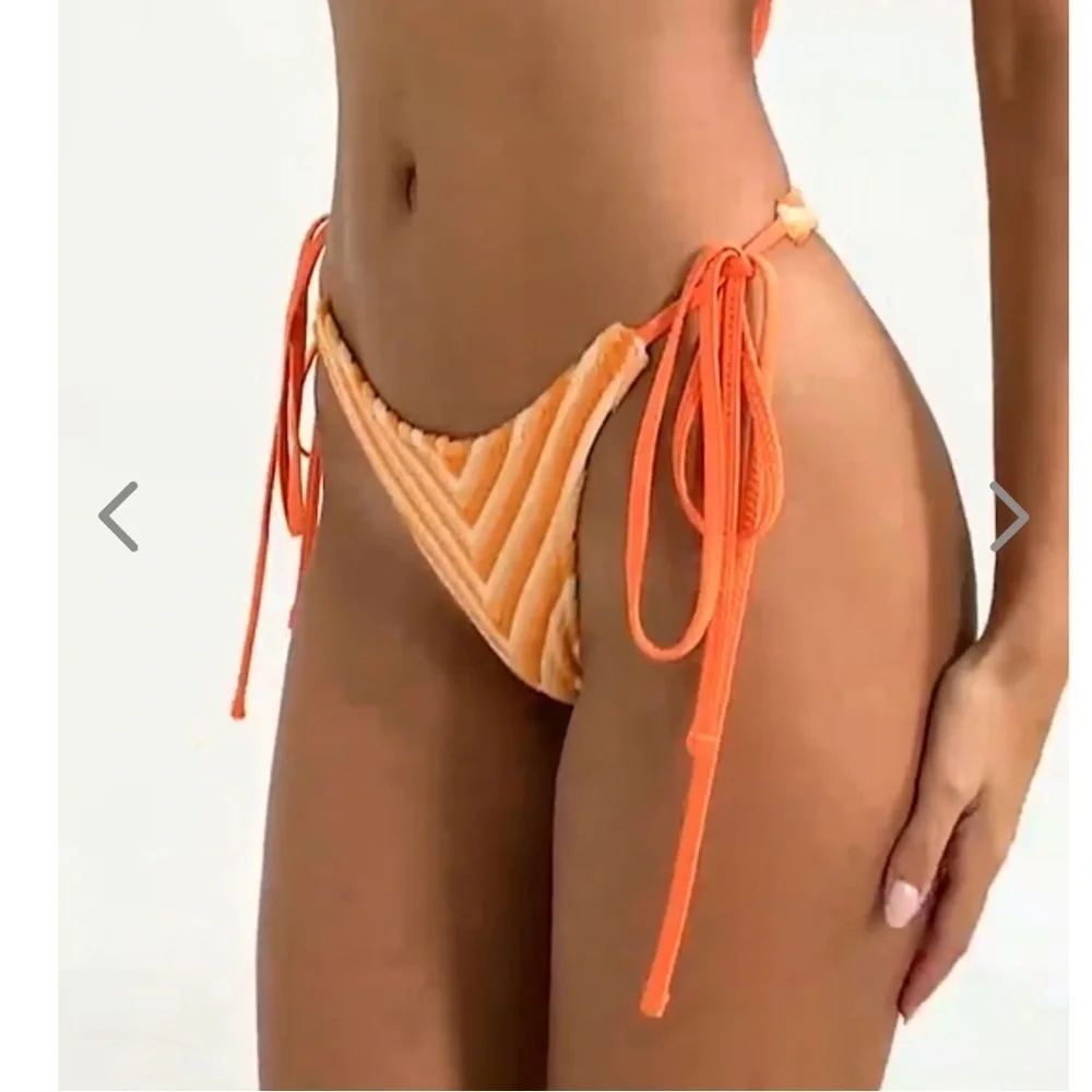 NWT OneOne Swimwear Bikini Set Orange Tangerine Dream Triangle Ariel Terry Cute